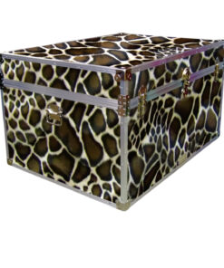 01-225 GE FAUX GIRAFFE Super Jumbo Storage Trunk with Alloy Trim