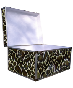 Alternative view of 02-215 GE FAUX GIRAFFE Jumbo Storage Trunk with Alloy Trim