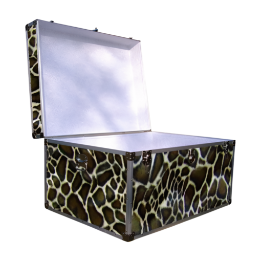 01-225 GE FAUX GIRAFFE Super Jumbo Storage Trunk with Alloy Trim - Image 2