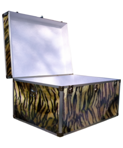 Alternative view of 01-227 TIE FAUX TIGER Super Jumbo Storage Trunk with Alloy Trim