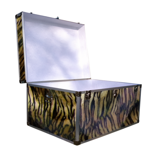 01-227 TIE FAUX TIGER Super Jumbo Storage Trunk with Alloy Trim - Image 2