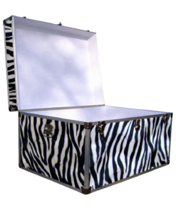 Alternative view of 01-221 ZEBE FAUX ZEBRA Super Jumbo Storage Trunk with Alloy Trim