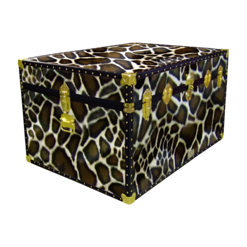 01-224 G FAUX GIRAFFE Super Jumbo Storage Trunk with ABS Trim