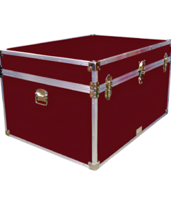 01-148 RE MAROON Super Jumbo Storage Trunk with Alloy Trim