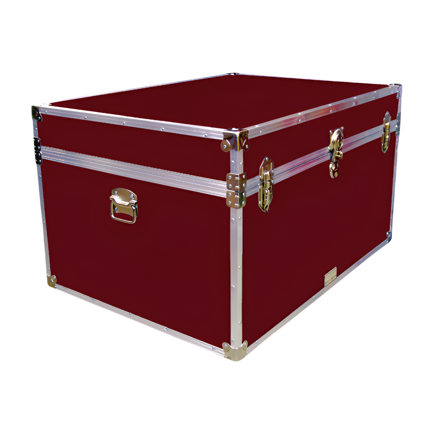 01-148 RE MAROON Super Jumbo Storage Trunk with Alloy Trim