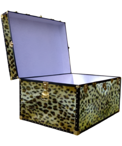 Alternative view of 01-222 CH FAUX CHEETAH Super Jumbo Storage Trunk with ABS Trim