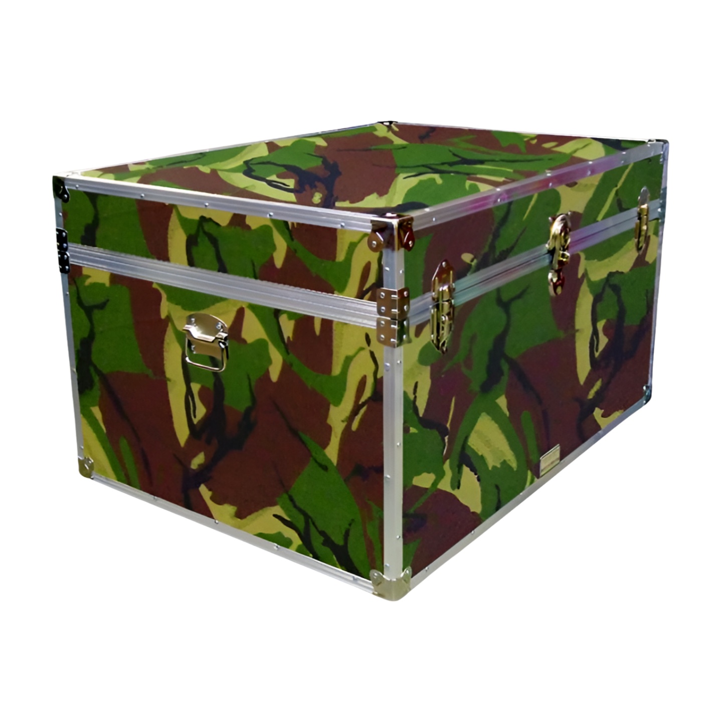 01-182 JCE JUNGLE CAMO Super Jumbo Storage Trunk with Alloy Trim