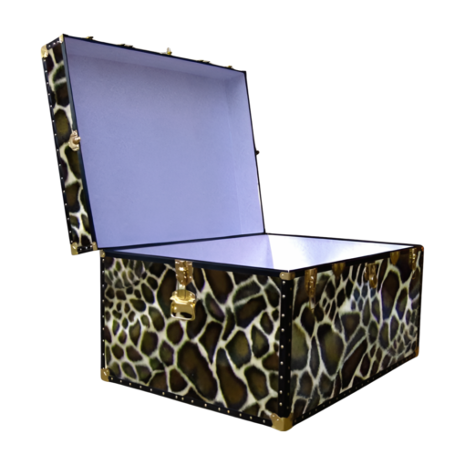 02-214 G FAUX GIRAFFE Jumbo Storage Trunk with ABS Trim - Image 2