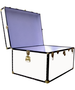 Alternative view of 02-206 WL WHITE LEATHERETTE Jumbo Storage Trunk with ABS Trim