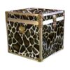 20-189 GE FAUX GIRAFFE Cube Storage Trunk with Alloy Trim