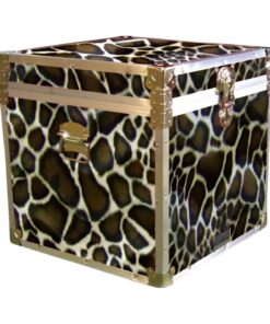 20-189 GE FAUX GIRAFFE Cube Storage Trunk with Alloy Trim