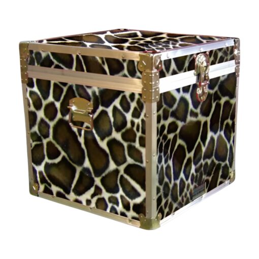 20-189 GE FAUX GIRAFFE Cube Storage Trunk with Alloy Trim