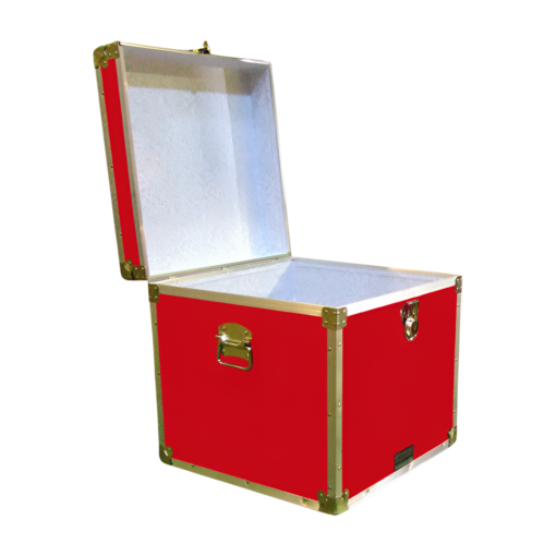 20-096 RE RED Cube Storage Trunk with Alloy Trim - Image 2