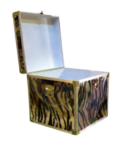 Alternative view of 20-191 TIE FAUX TIGER Cube Storage Trunk with Alloy Trim