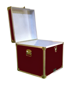 Alternative view of 20-097 RE MAROON Cube Storage Trunk with Alloy Trim