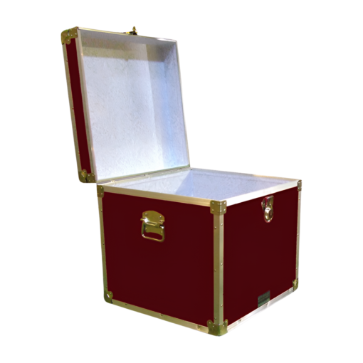 20-097 RE MAROON Cube Storage Trunk with Alloy Trim - Image 2