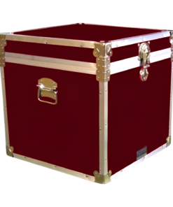 20-097 RE MAROON Cube Storage Trunk with Alloy Trim