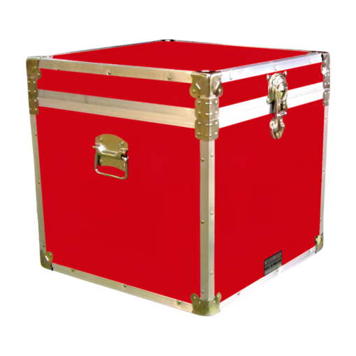 20-096 RE RED Cube Storage Trunk with Alloy Trim