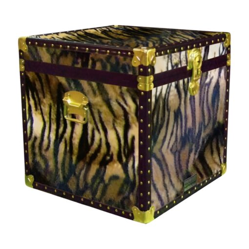 20-190 TI FAUX TIGER Cube Storage Trunk with ABS Trim