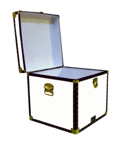 Alternative view of 20-177 WL WHITE LEATHERETTE Cube Storage Trunk with ABS Trim