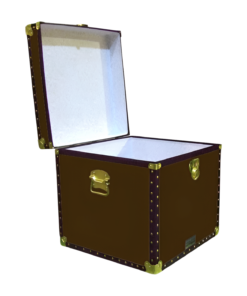 Alternative view of 20-175 BL BROWN LEATHERETTE Cube Storage Trunk with ABS Trim