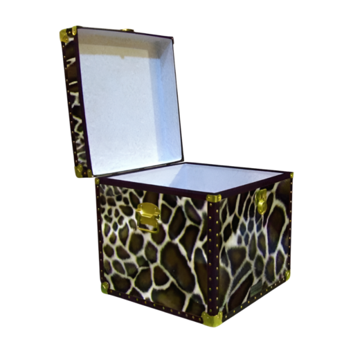 20-188 G FAUX GIRAFFE Cube Storage Trunk with ABS Trim - Image 2
