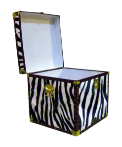 Alternative view of 20-184 ZEB FAUX ZEBRA Cube Storage Trunk with ABS Trim