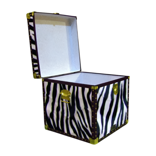 20-184 ZEB FAUX ZEBRA Cube Storage Trunk with ABS Trim - Image 2