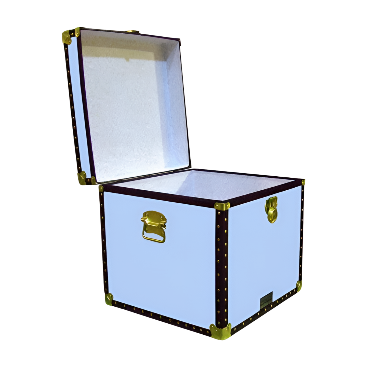20-152 SKY BLUE VINYL Cube Storage Trunk with ABS Trim - Image 2