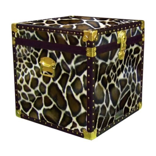 20-188 G FAUX GIRAFFE Cube Storage Trunk with ABS Trim