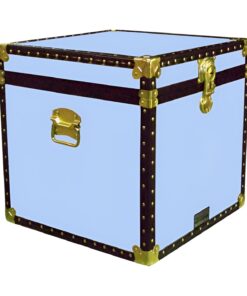 20-152 SKY BLUE VINYL Cube Storage Trunk with ABS Trim