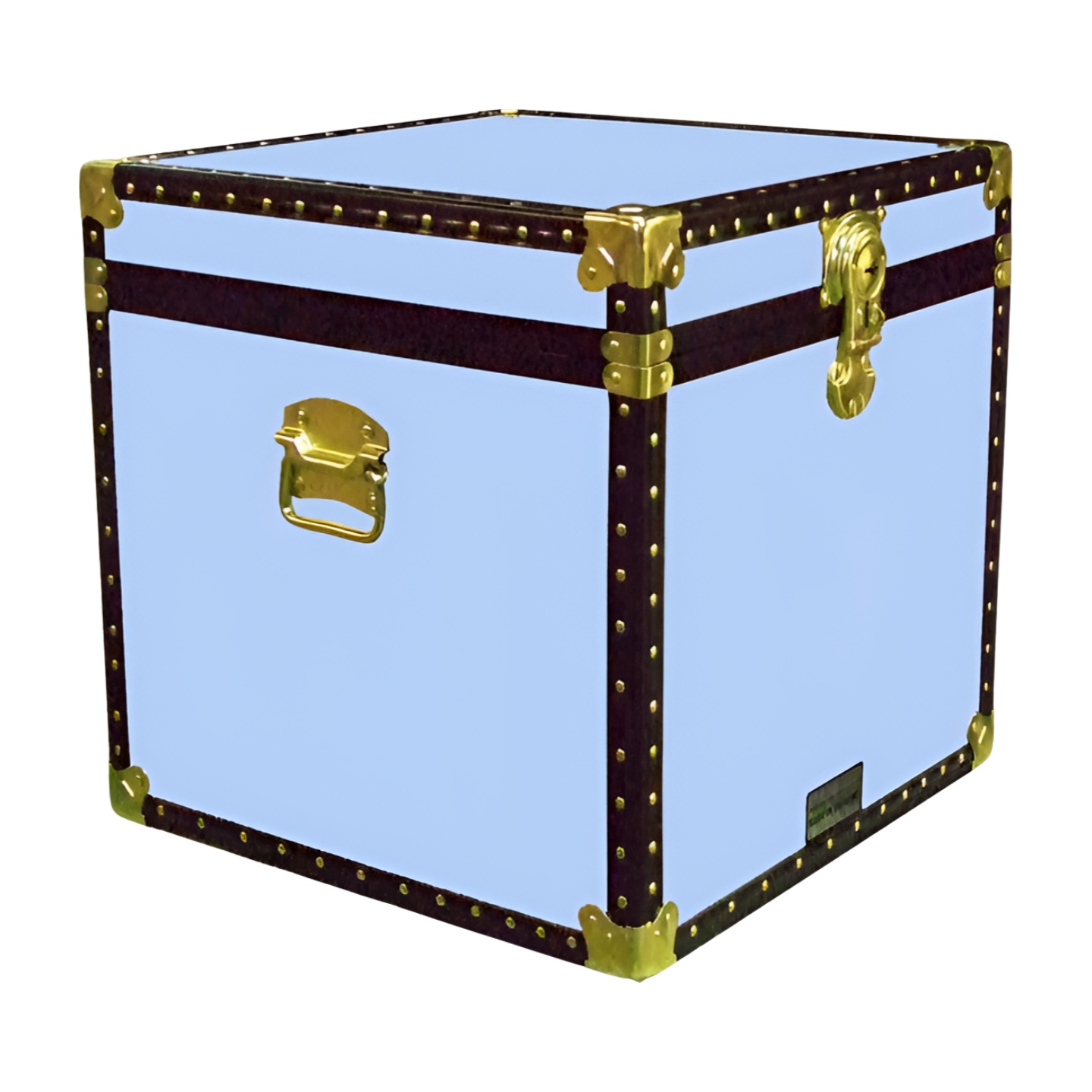 20-152 SKY BLUE VINYL Cube Storage Trunk with ABS Trim