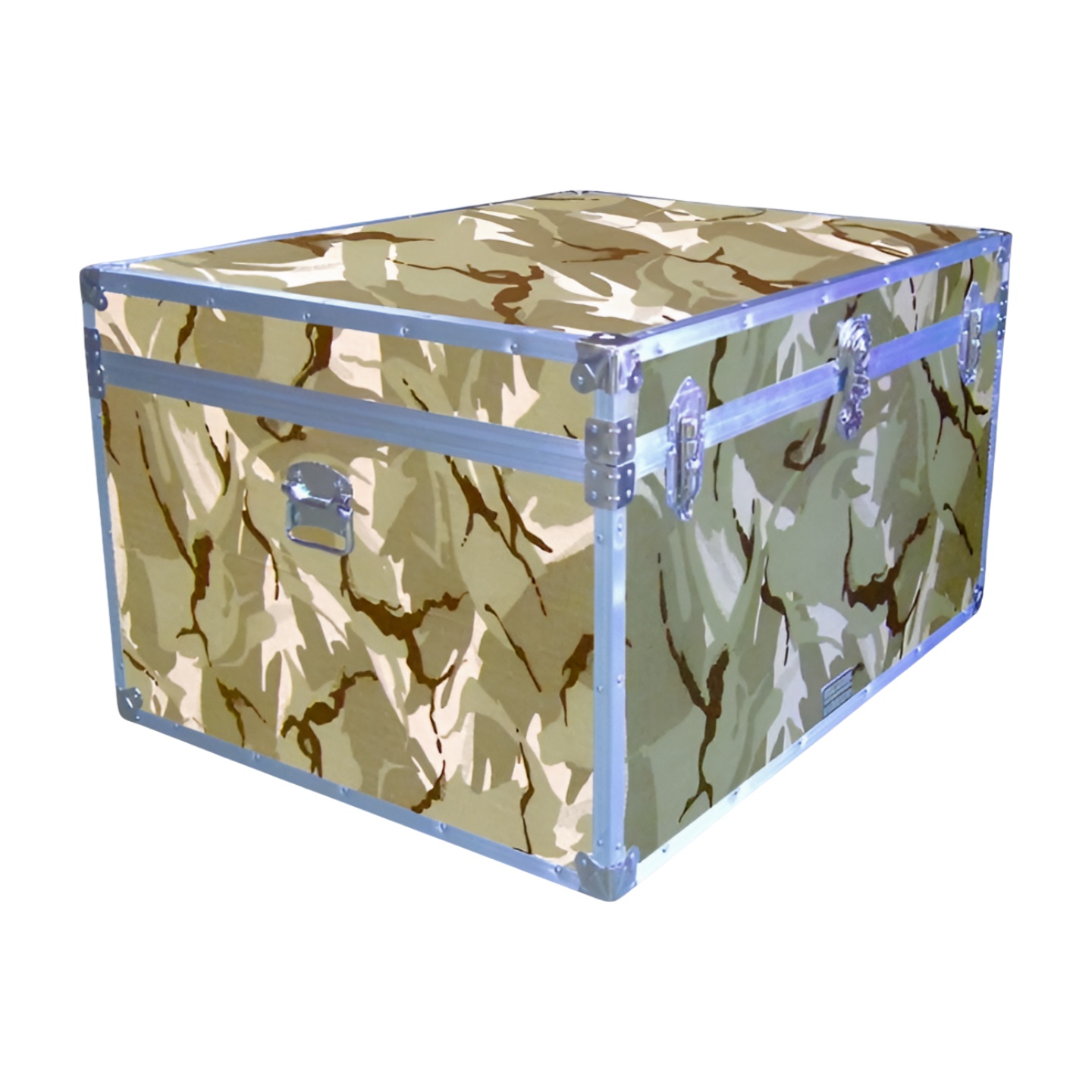 02-175 DSE DESERT STORM CAMO Jumbo Storage Trunk with Alloy Trim