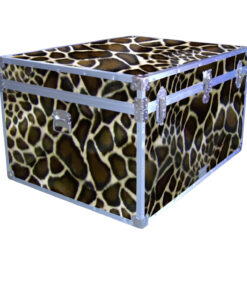 02-215 GE FAUX GIRAFFE Jumbo Storage Trunk with Alloy Trim