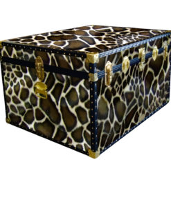 02-214 G FAUX GIRAFFE Jumbo Storage Trunk with ABS Trim