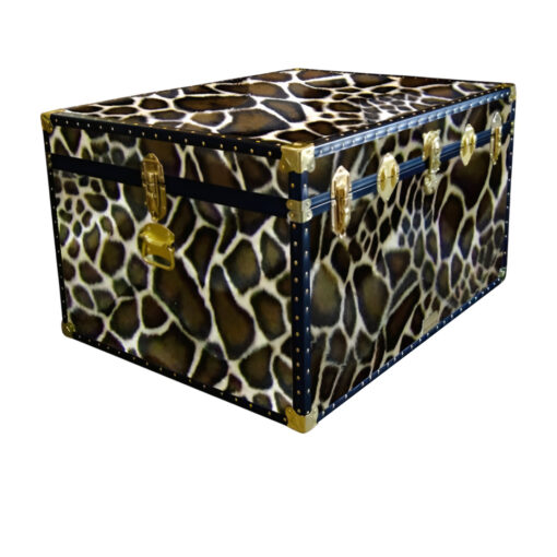 02-214 G FAUX GIRAFFE Jumbo Storage Trunk with ABS Trim