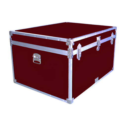 02-138 RE MAROON Jumbo Storage Trunk with Alloy Trim