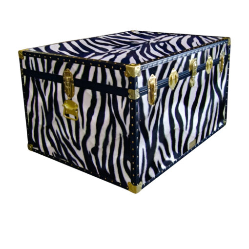 02-210 ZEB FAUX ZEBRA Jumbo Storage Trunk with ABS Trim
