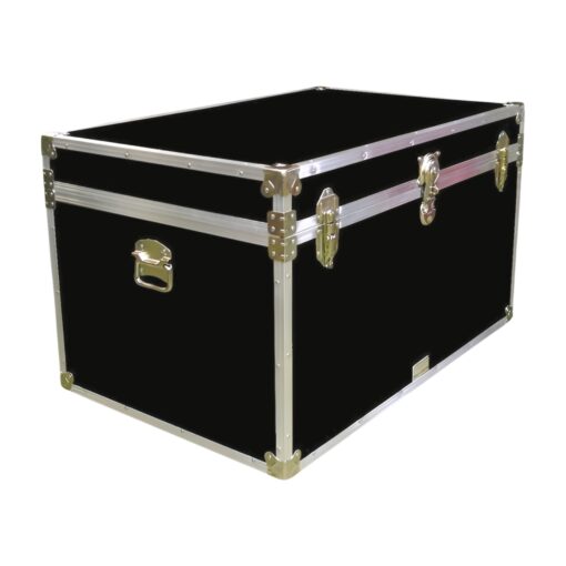 03-125 RE BLACK King Storage Trunk with Alloy Trim