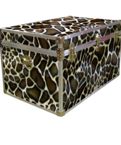 03-213 GE FAUX GIRAFFE King Storage Trunk with Alloy Trim