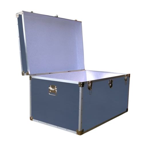 03-164.5 E PREMIER LEATHERGRAIN GREY King Storage Trunk with Alloy Trim - Image 2