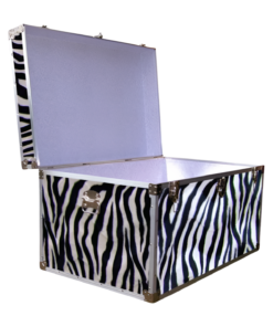 Alternative view of 03-209 ZEBE FAUX ZEBRA King Storage Trunk with Alloy Trim