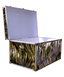 Alternative view of 03-215 TIE FAUX TIGER King Storage Trunk with Alloy Trim