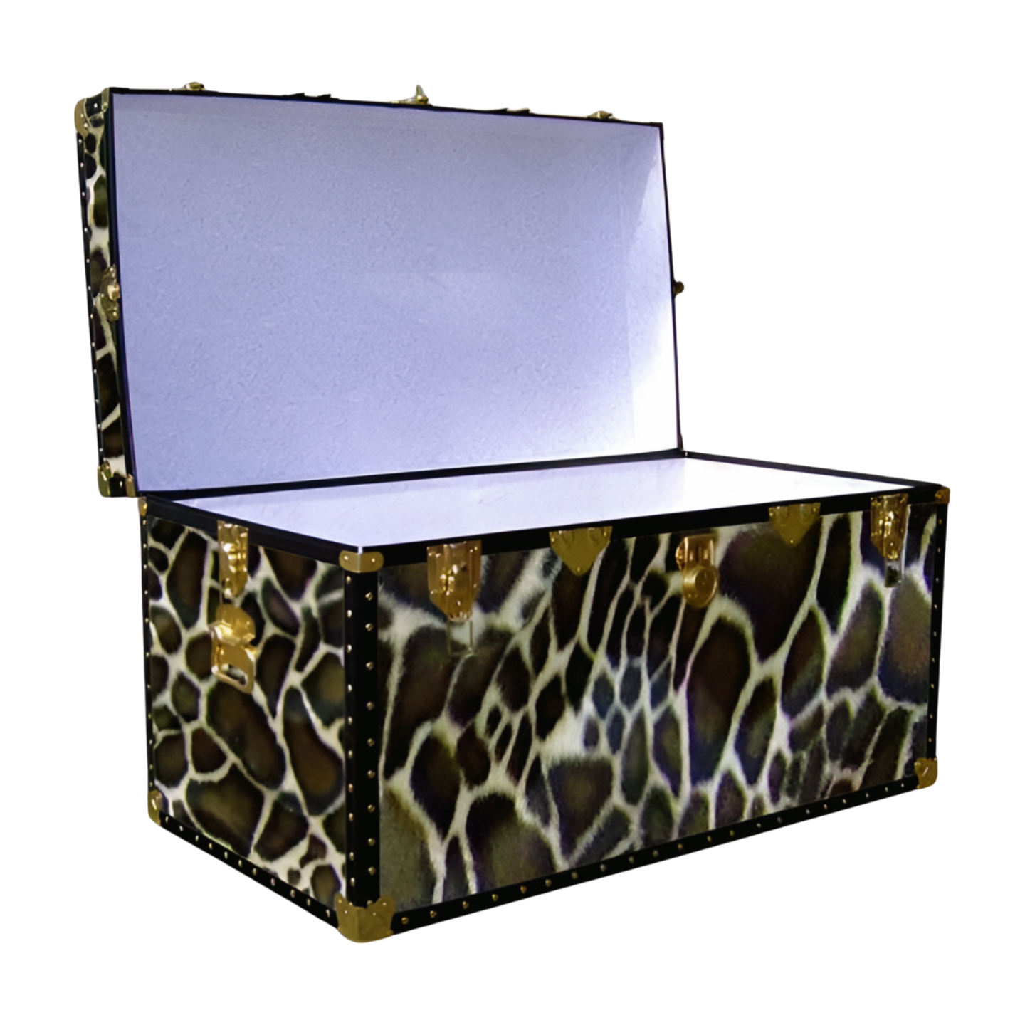 03-212 G FAUX GIRAFFE King Storage Trunk with ABS Trim - Image 2