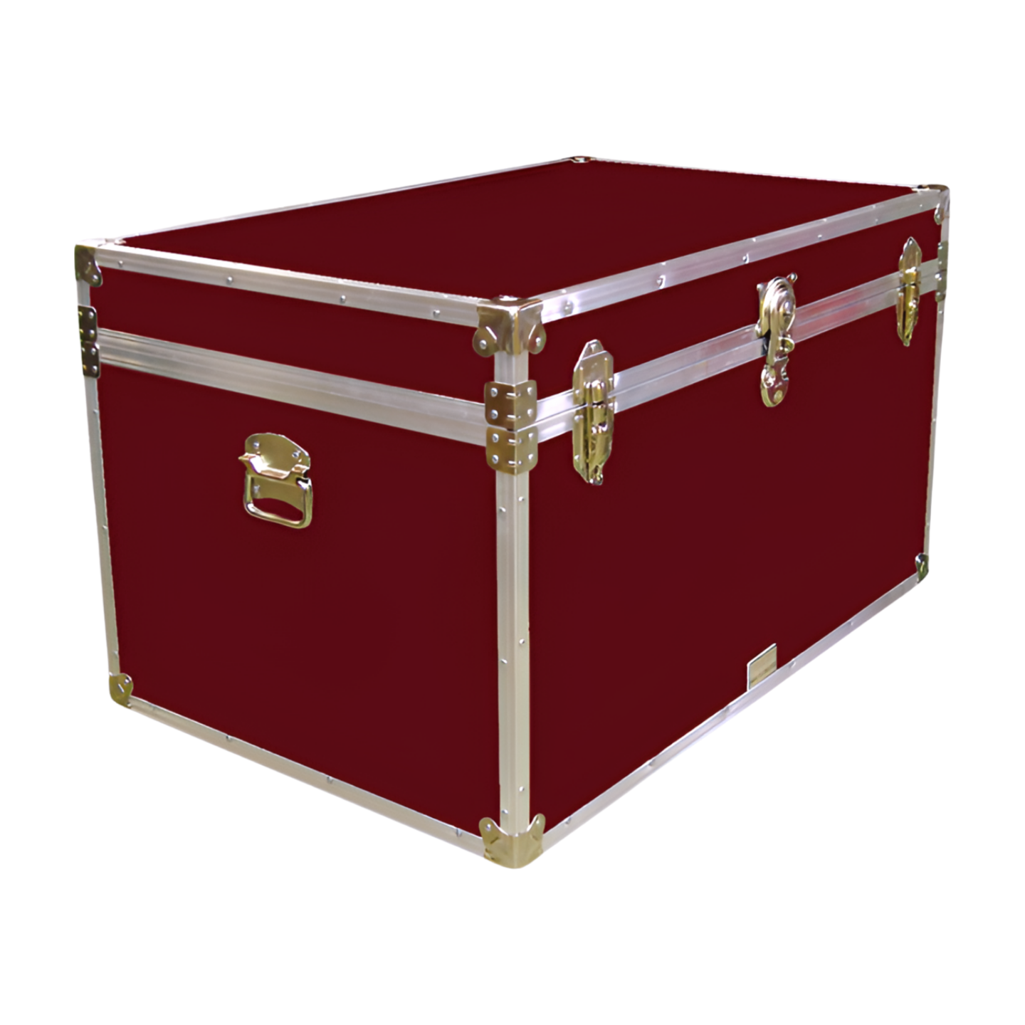 03-123 RE MAROON King Storage Trunk with Alloy Trim