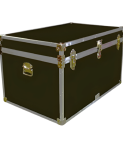 03-121 RE OLIVE King Storage Trunk with Alloy Trim