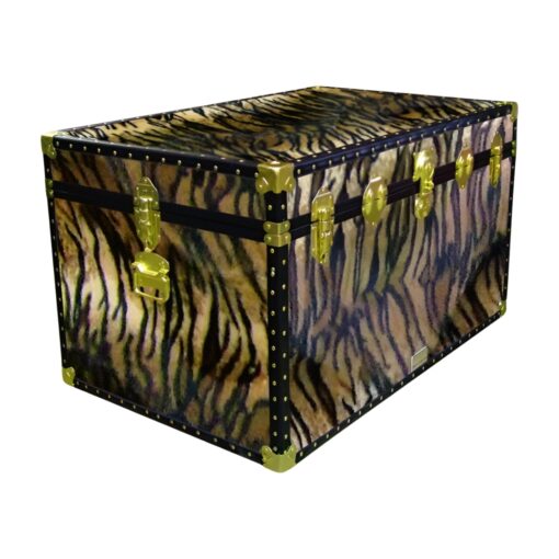 03-214 TI FAUX TIGER King Storage Trunk with ABS Trim