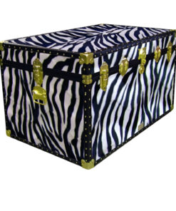 03-208 ZEB FAUX ZEBRA King Storage Trunk with ABS Trim