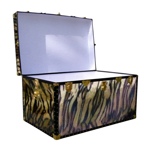 03-214 TI FAUX TIGER King Storage Trunk with ABS Trim - Image 2