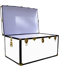 Alternative view of 03-204 WL WHITE LEATHERETTE King Storage Trunk with ABS Trim